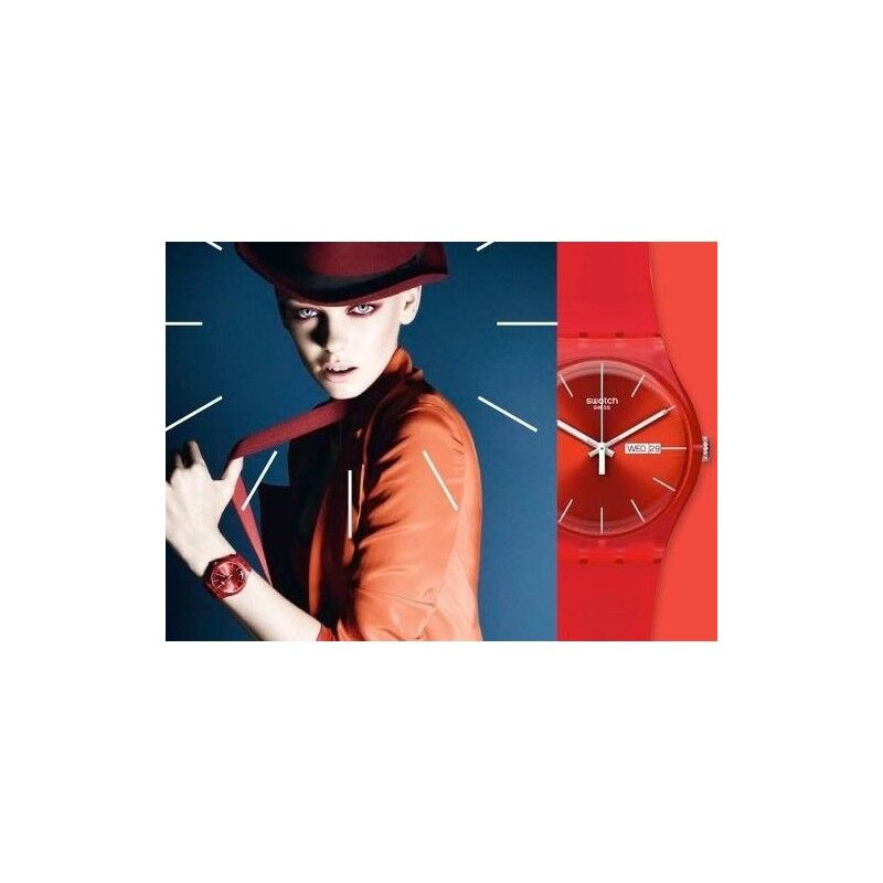 RELOJ SWATCH MUJER RED REBEL SUOR701 DOBLE CALENDARIO RELOJ SWATCH MUJER RED REBEL SUOR701 DOBLE CALENDARIO